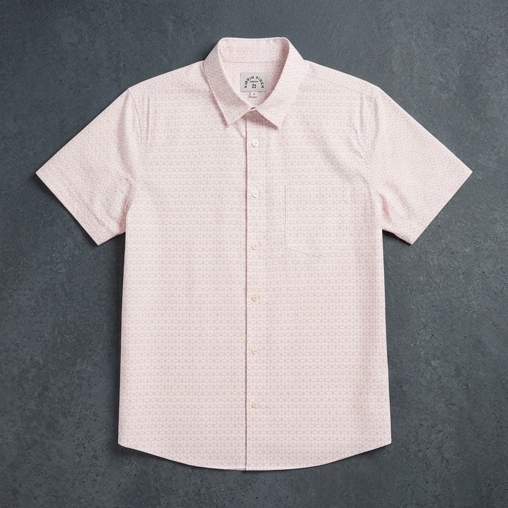 Kirrin Finch Dark Academia Button Down Women 18 Pink Geometric Tomboy Preppy